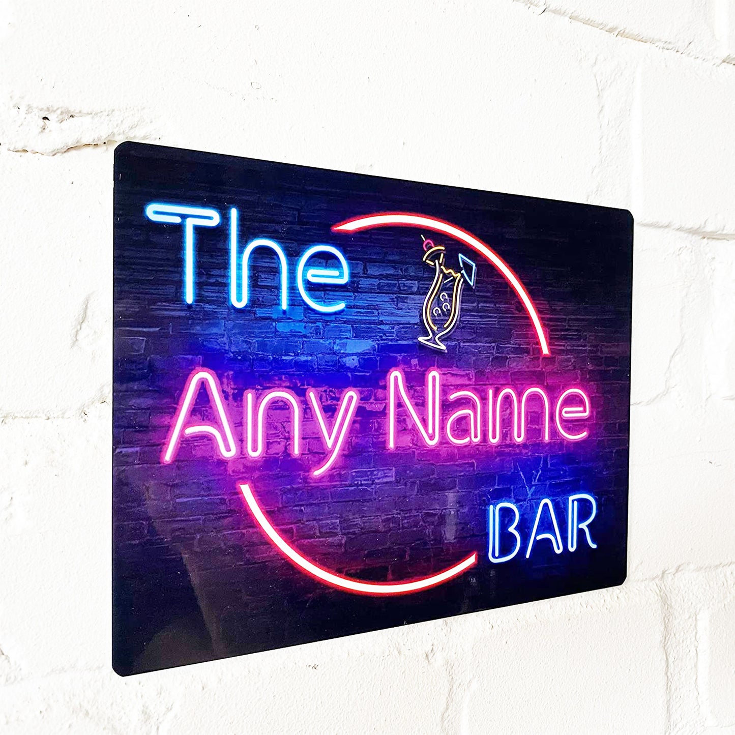 Neon Effect Metal Bar Sign