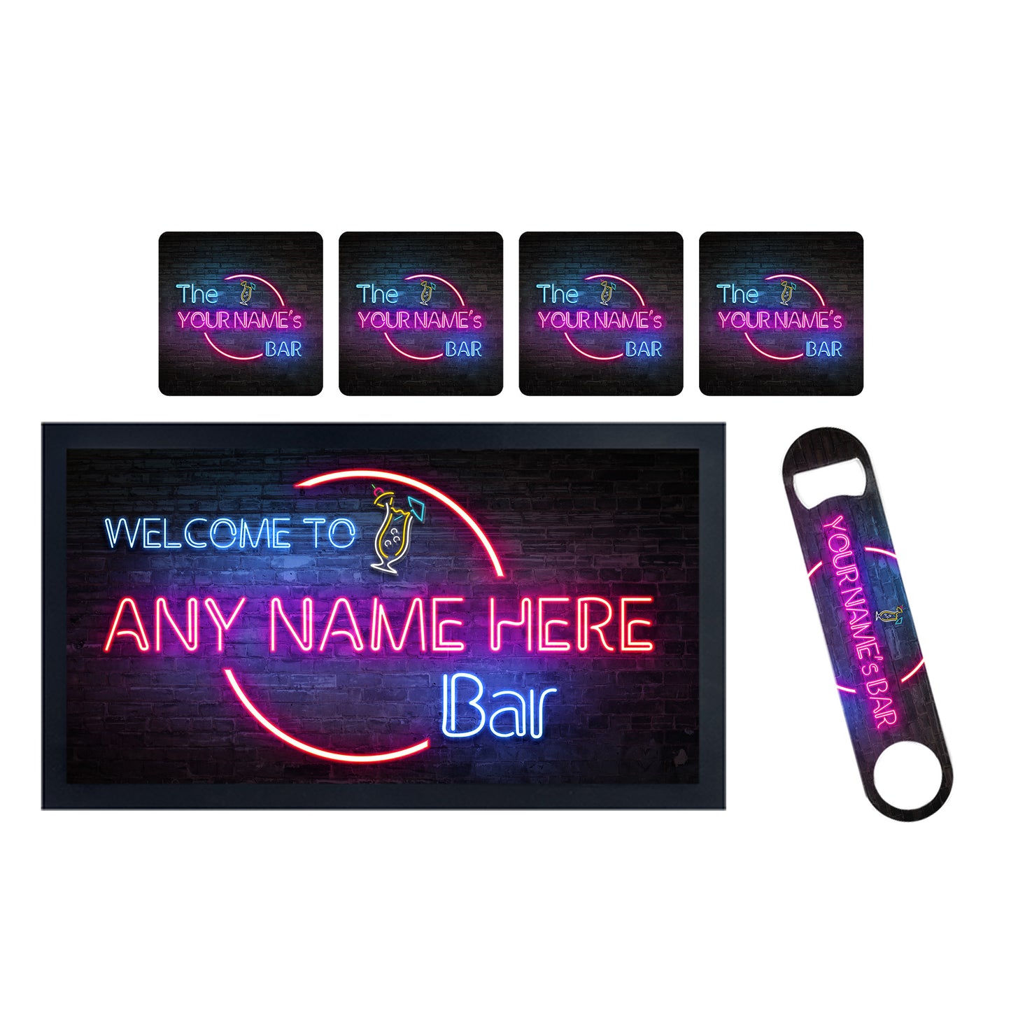 Neon Effect - Personalised Matching Bar Set - shopquality4u