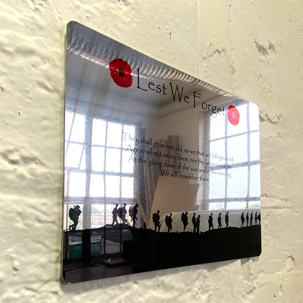 Lest we Forget Metal Mirror Sign Mirror Finish Sign