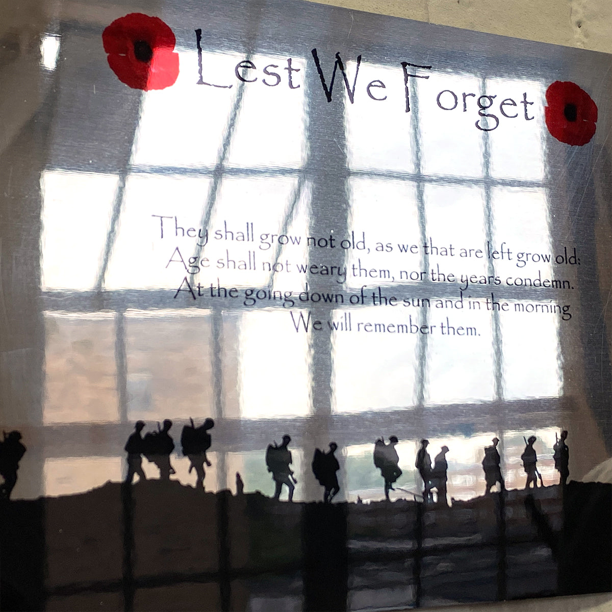 Lest we Forget Metal Mirror Sign Mirror Finish Sign