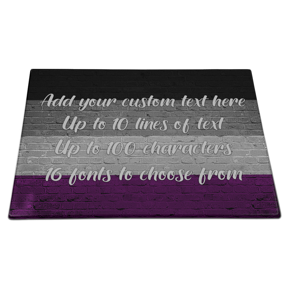 Asexual Pride Flag Glass Cutting Board