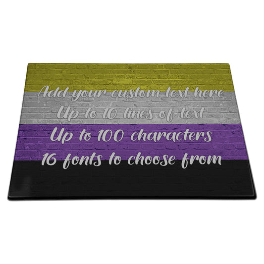 Non-Binary Pride Flag Glass Cutting Board