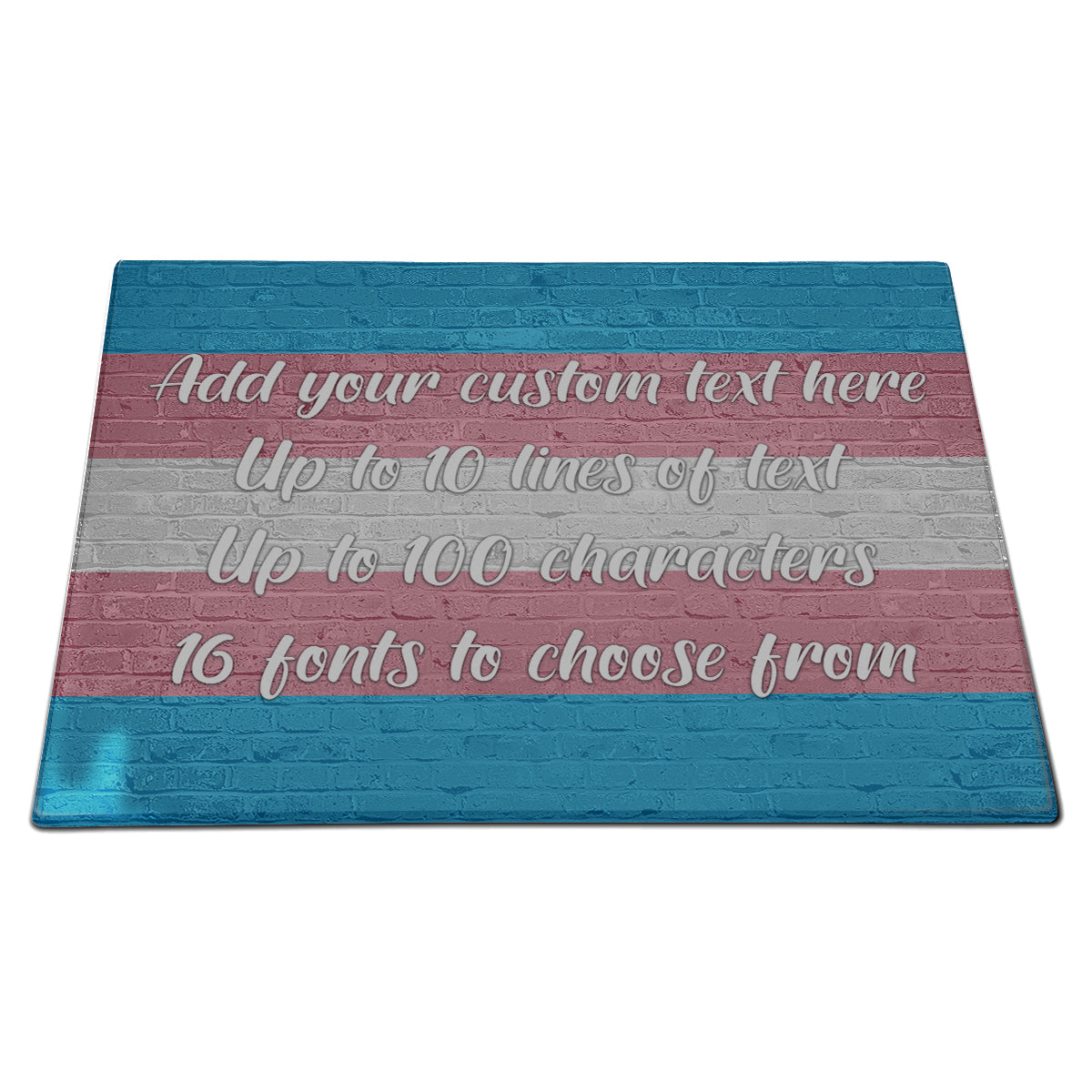 Trans Pride Flag Glass Cutting Board