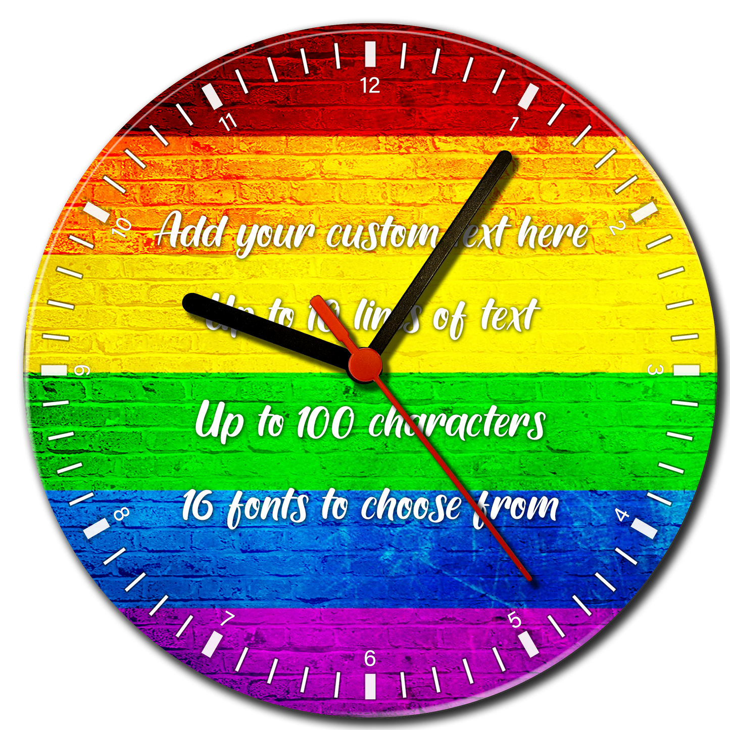 Horloge en verre drapeau de la fierté gay 