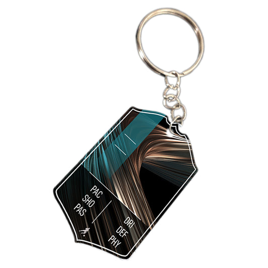 Nickel Metal Football Stats Keyring