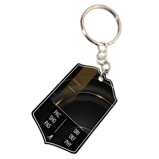 Luxury Black Metal Football Stats Keyring