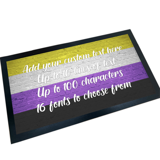 Non-Binary Pride Flag Door Mat - shopquality4u