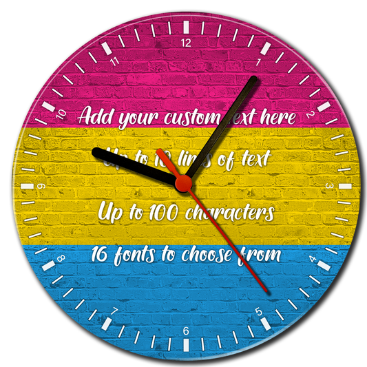 Pansexual Pride Flag Glass Clock - shopquality4u