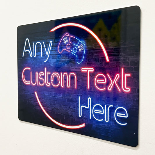 Neon Gamer-Themed Metal Sign - shopquality4u