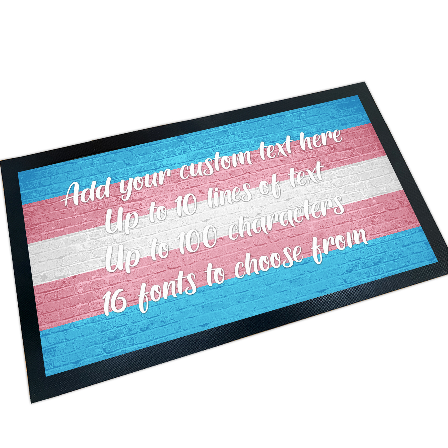 Türmatte mit Trans-Pride-Flagge