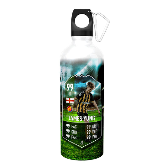 Field Background Aluminium Football Stats Water Bottle