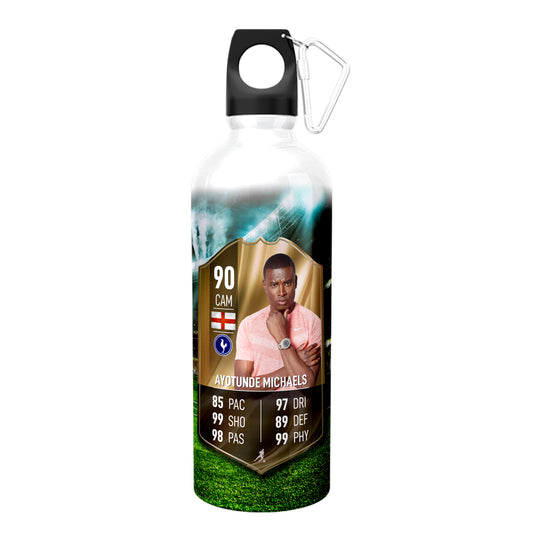 Gold Aluminium Football Stats Water Bottle