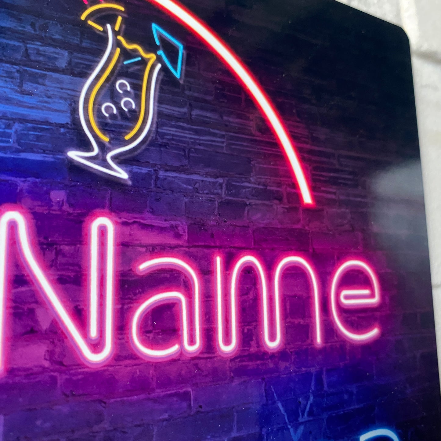 Neon Effect Metal Bar Sign