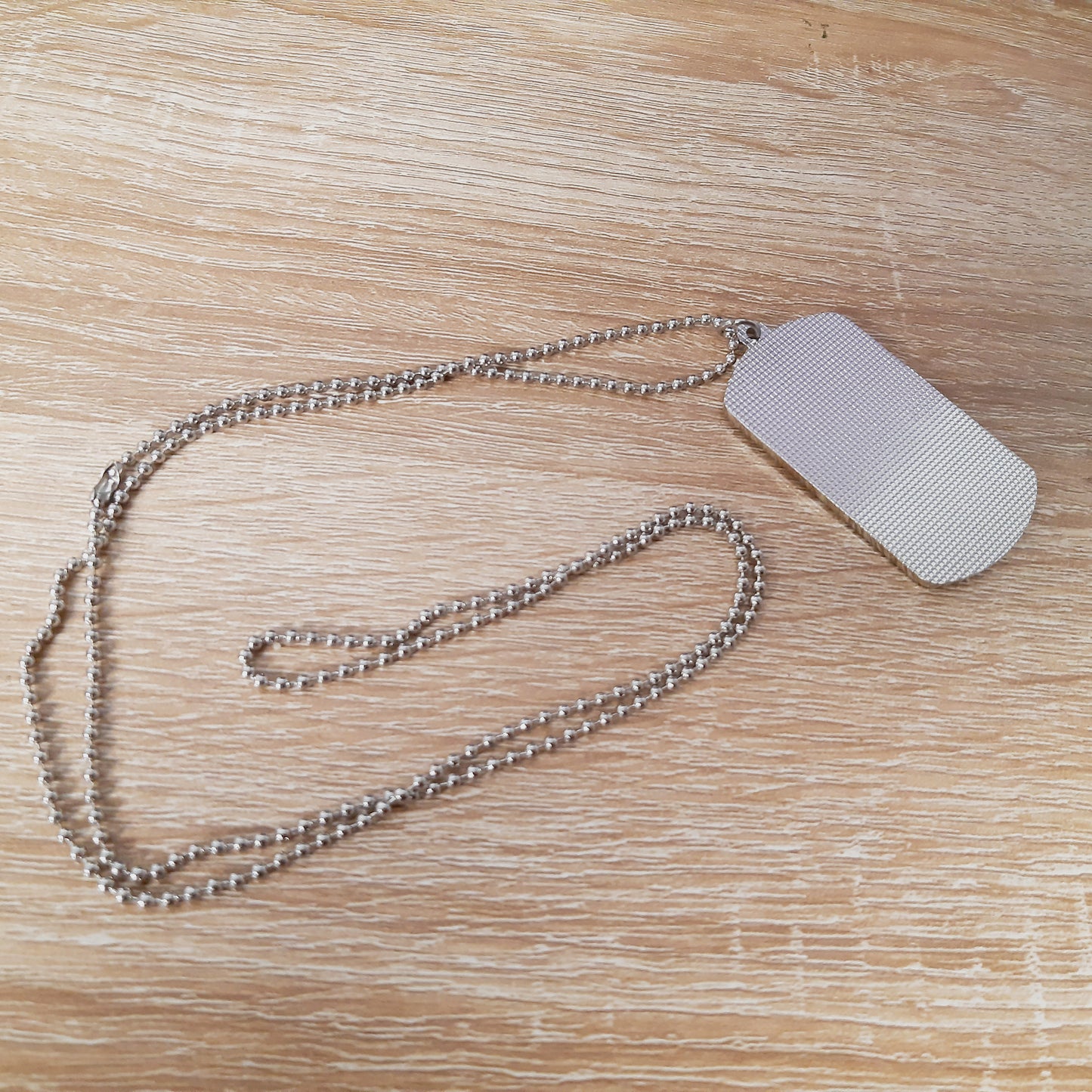 White Strip Background Football ID Tag Necklace