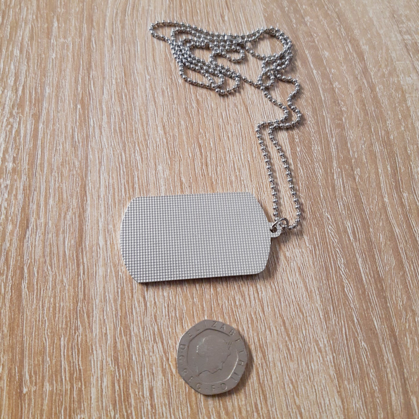 White Strip Background Football ID Tag Necklace