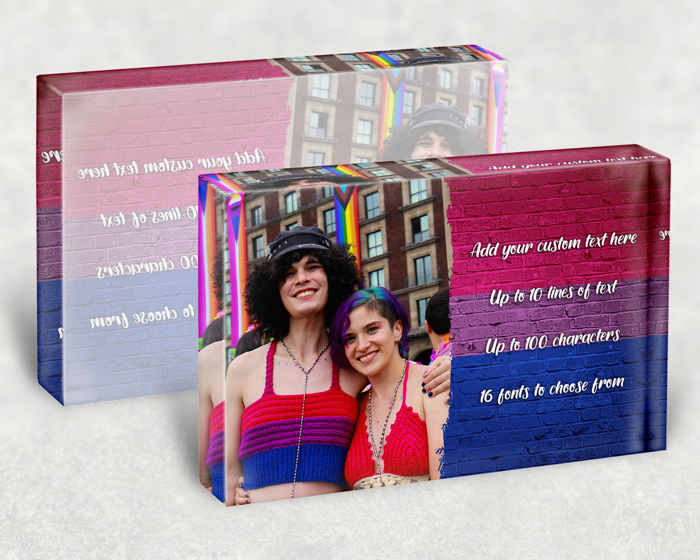Bisexueller Pride Flag Kristallblock