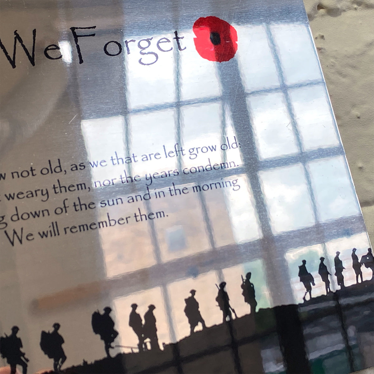 Lest we Forget Metal Mirror Sign Mirror Finish Sign