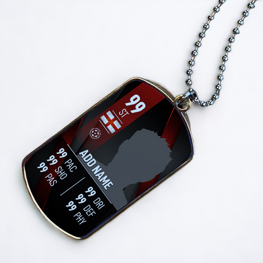 Black Red Background Football ID Tag Necklace - shopquality4u