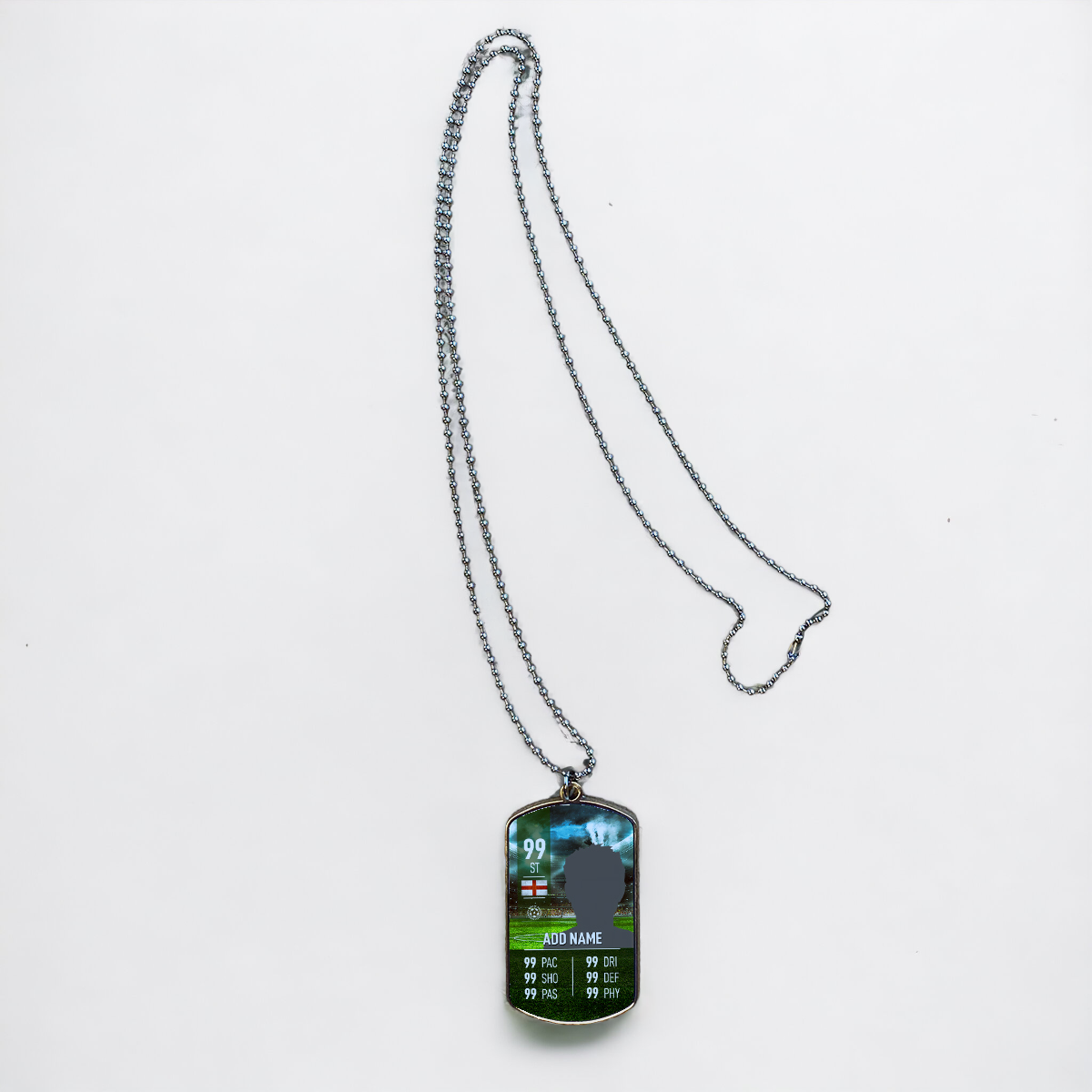 Field Background Football ID Tag Necklace