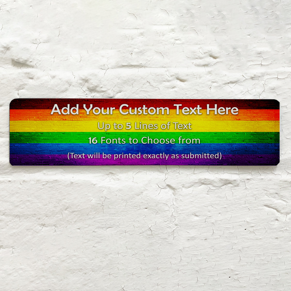Glänzende Metallplakette mit Gay-Pride-Flagge