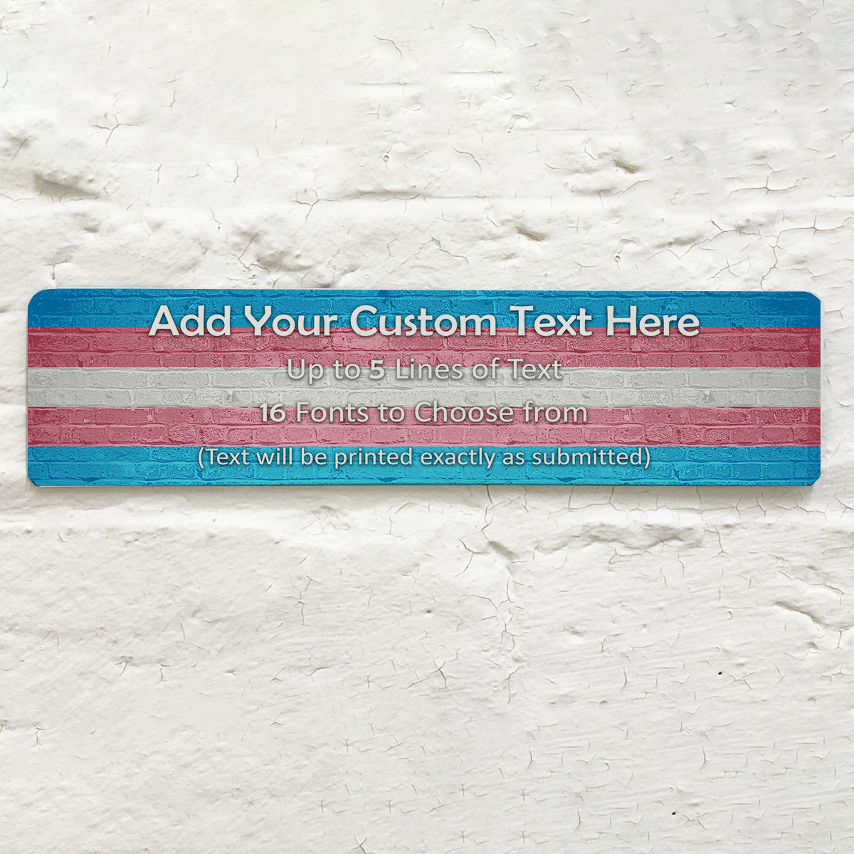 Trans Pride Flag Glossy Metal Plaque