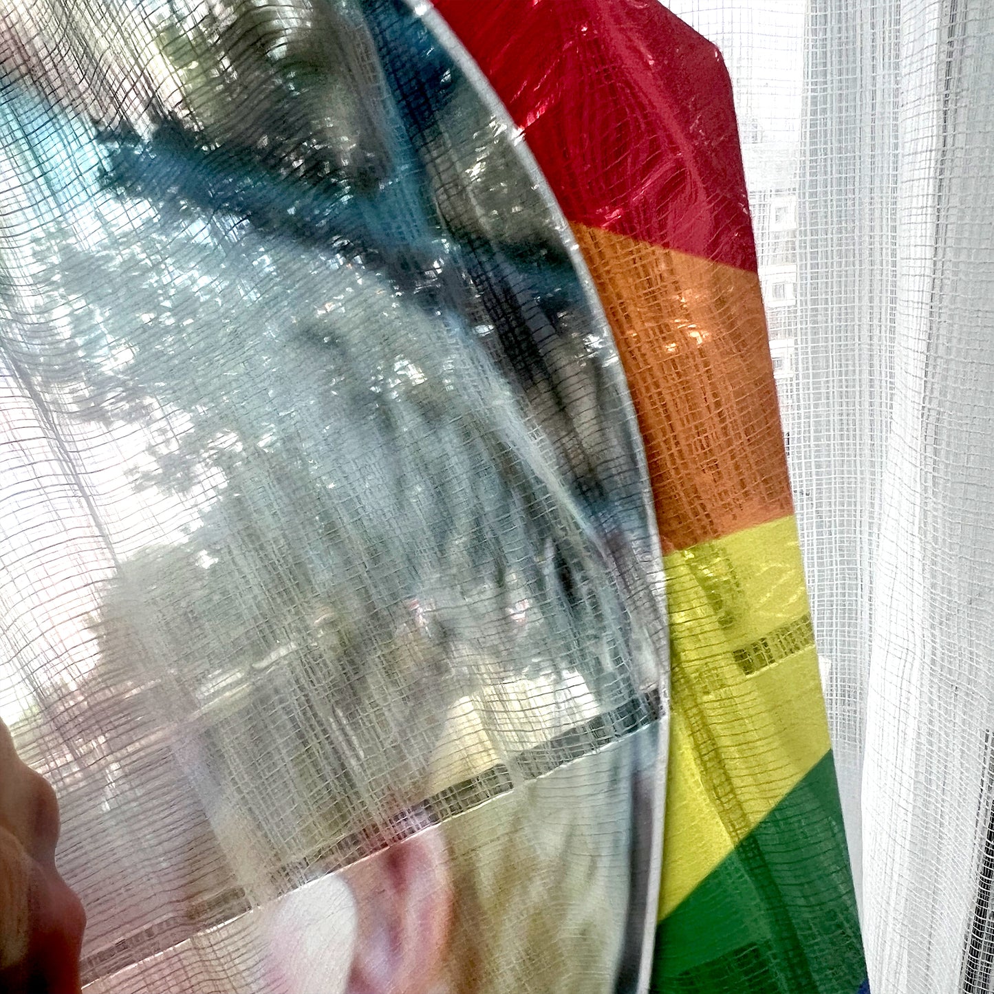 Drapeau arc-en-ciel en métal miroir Pride et panneau de finition miroir avec texte