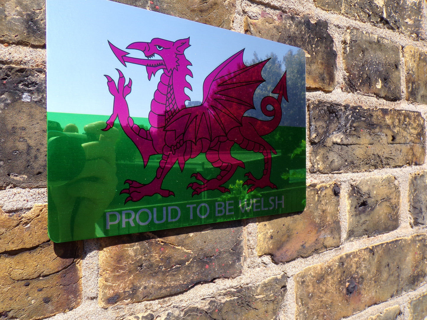 Proud to Be Welsh Mirror Metal Sign