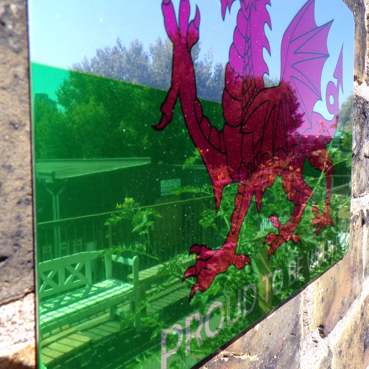 Proud to Be Welsh Mirror Metal Sign