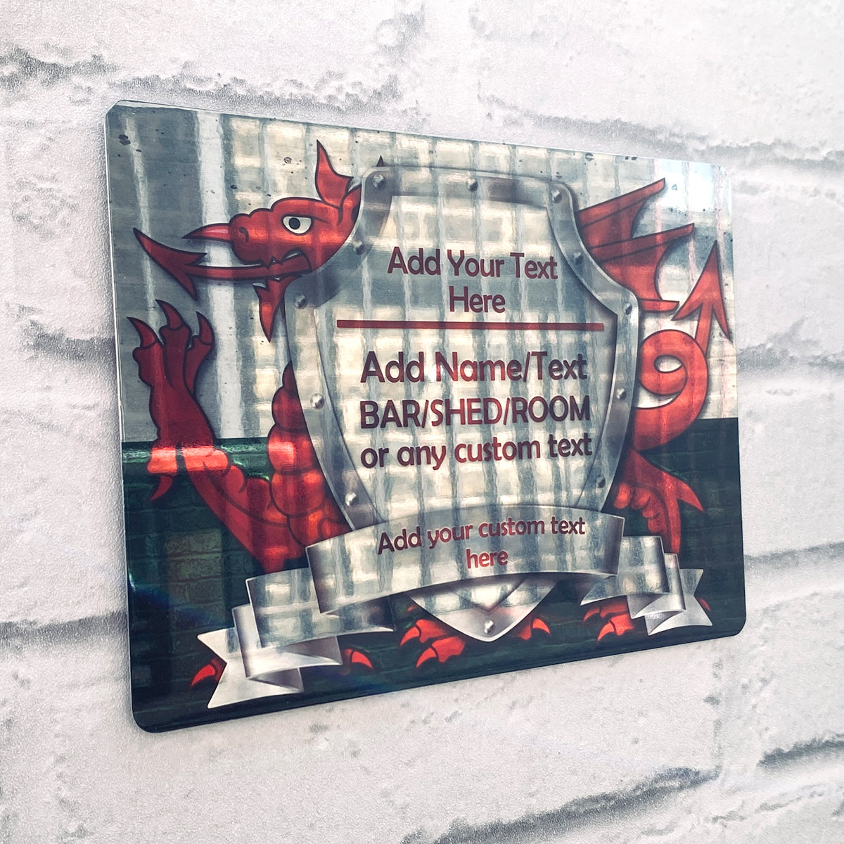 Welsh Flag Mirror Finish Sign