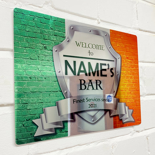 Personalised - Ireland Irish Flag Metal Mirror Sign  