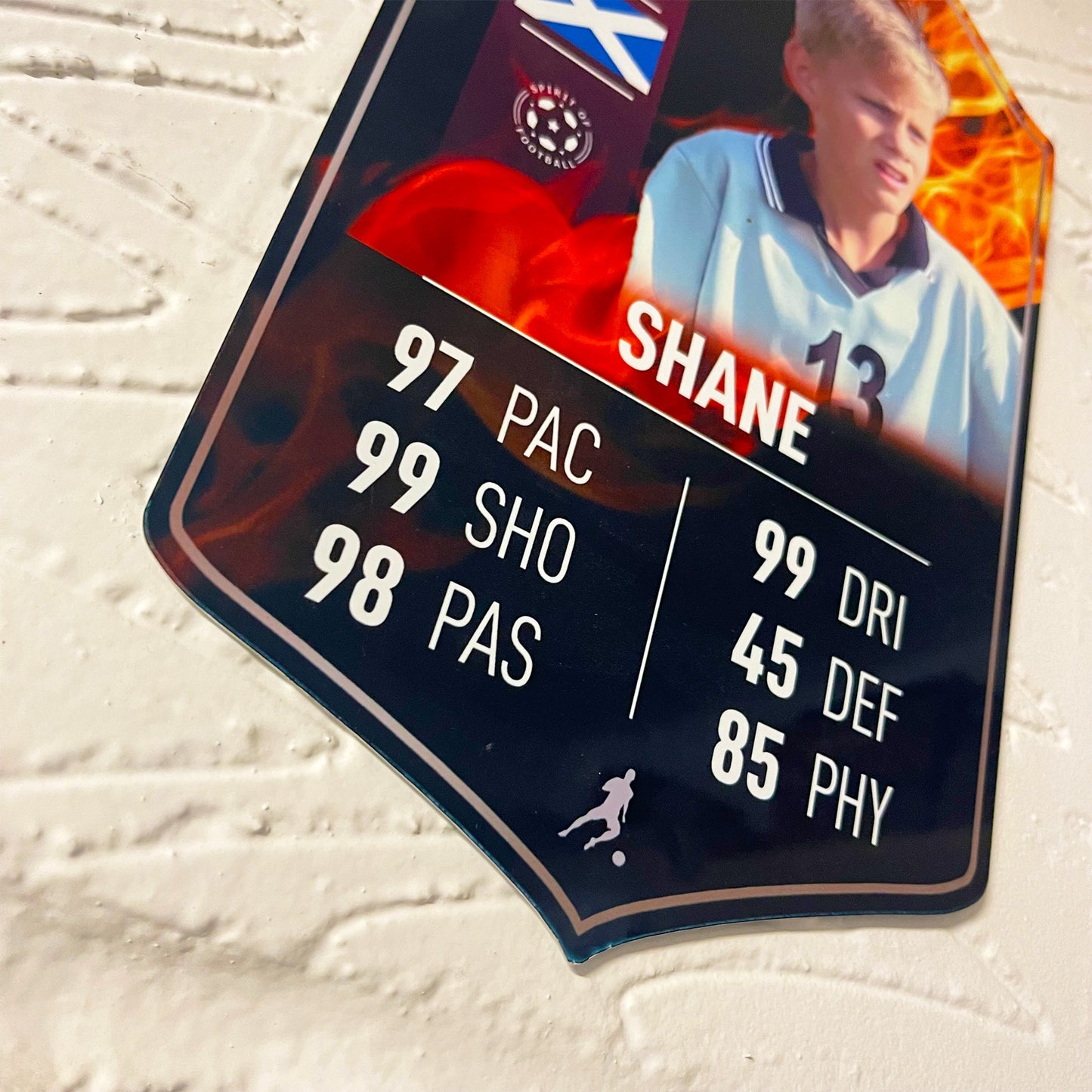 Fire Background Football Stats Shield