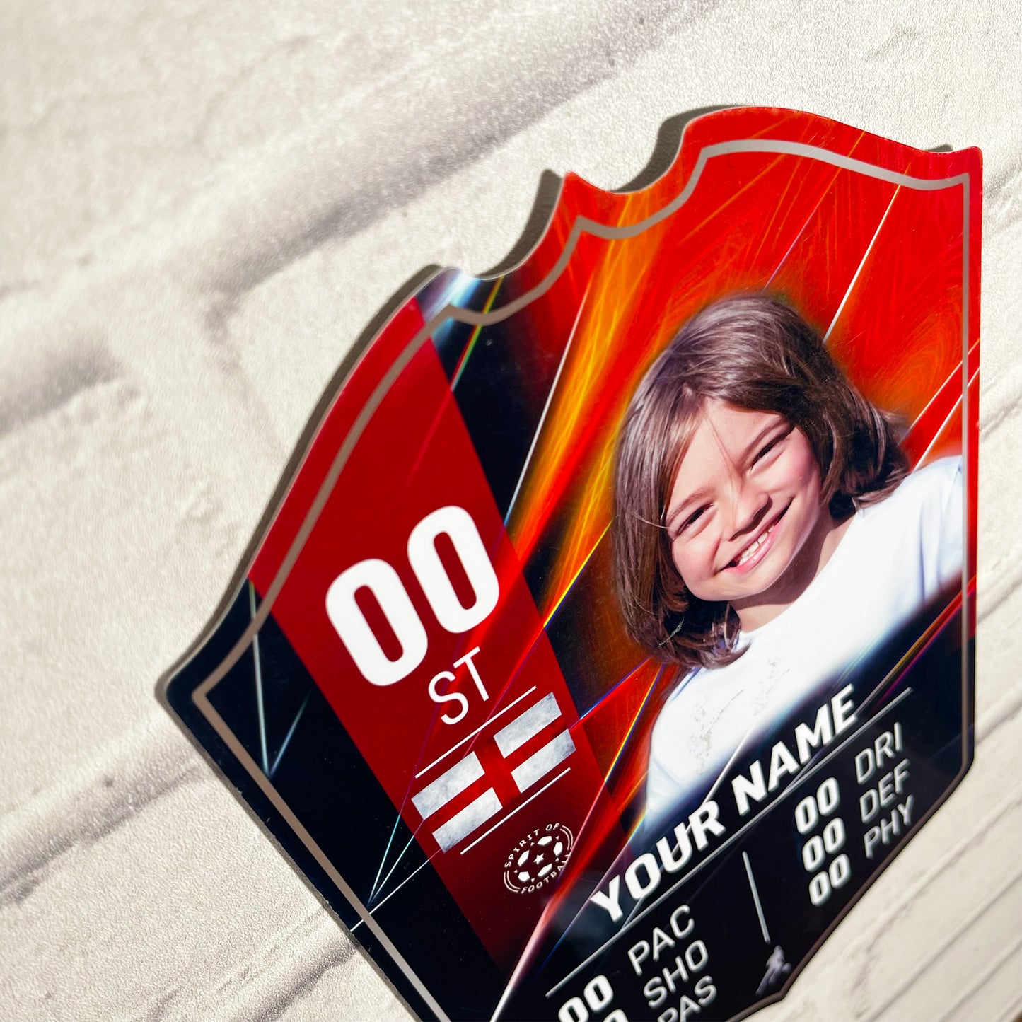 Red Background Football Stats Shield