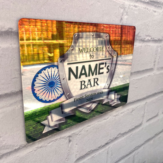 Personalised - India Indian Flag Metal Mirror Sign 