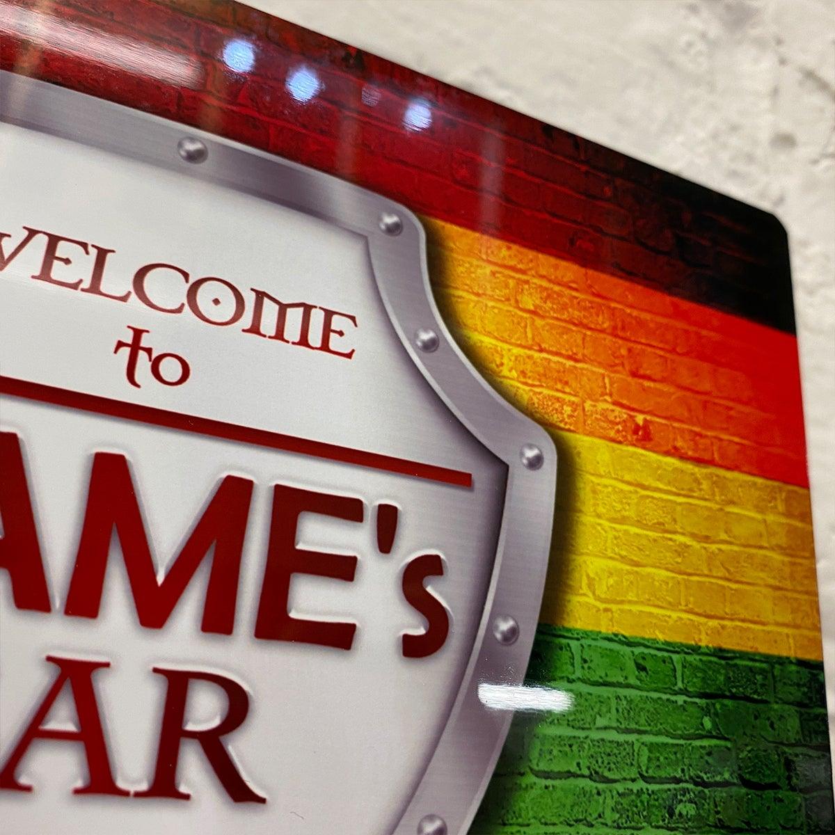 Personalised Bar Sign - Rainbow Flag LGBT Gay Pride Peace Printed Metal Sign Bar Add Name - shopquality4u