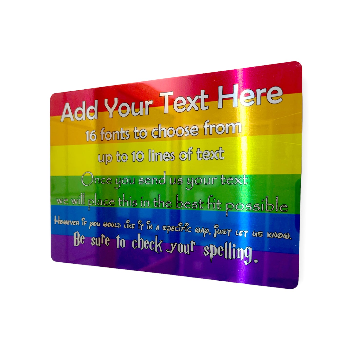 Pride Mirror Metal Rainbow Flag & Text Mirror Finish Sign - shopquality4u