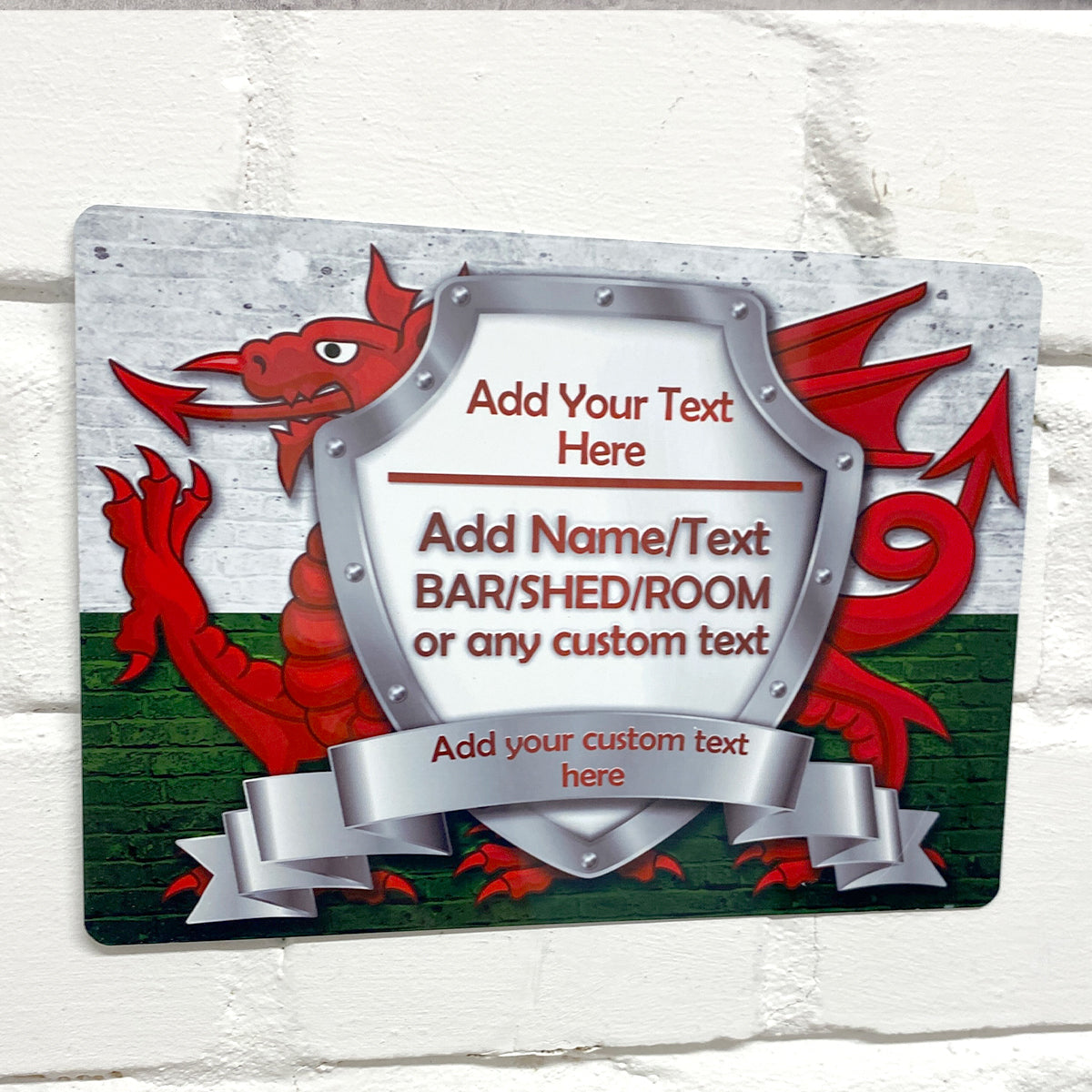 Welsh Flag Metal Sign