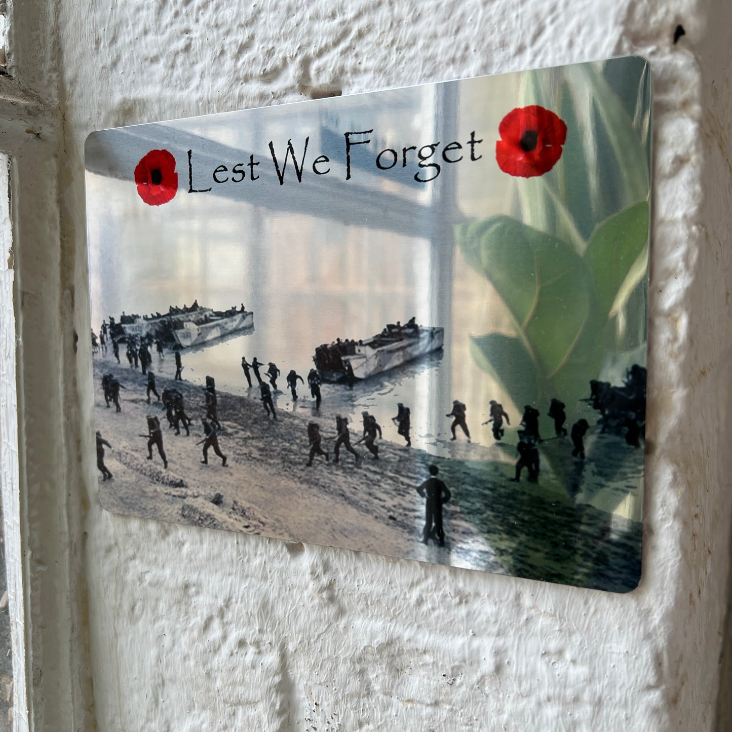 Normandy Lest we Forget Metal Mirror Sign - shopquality4u