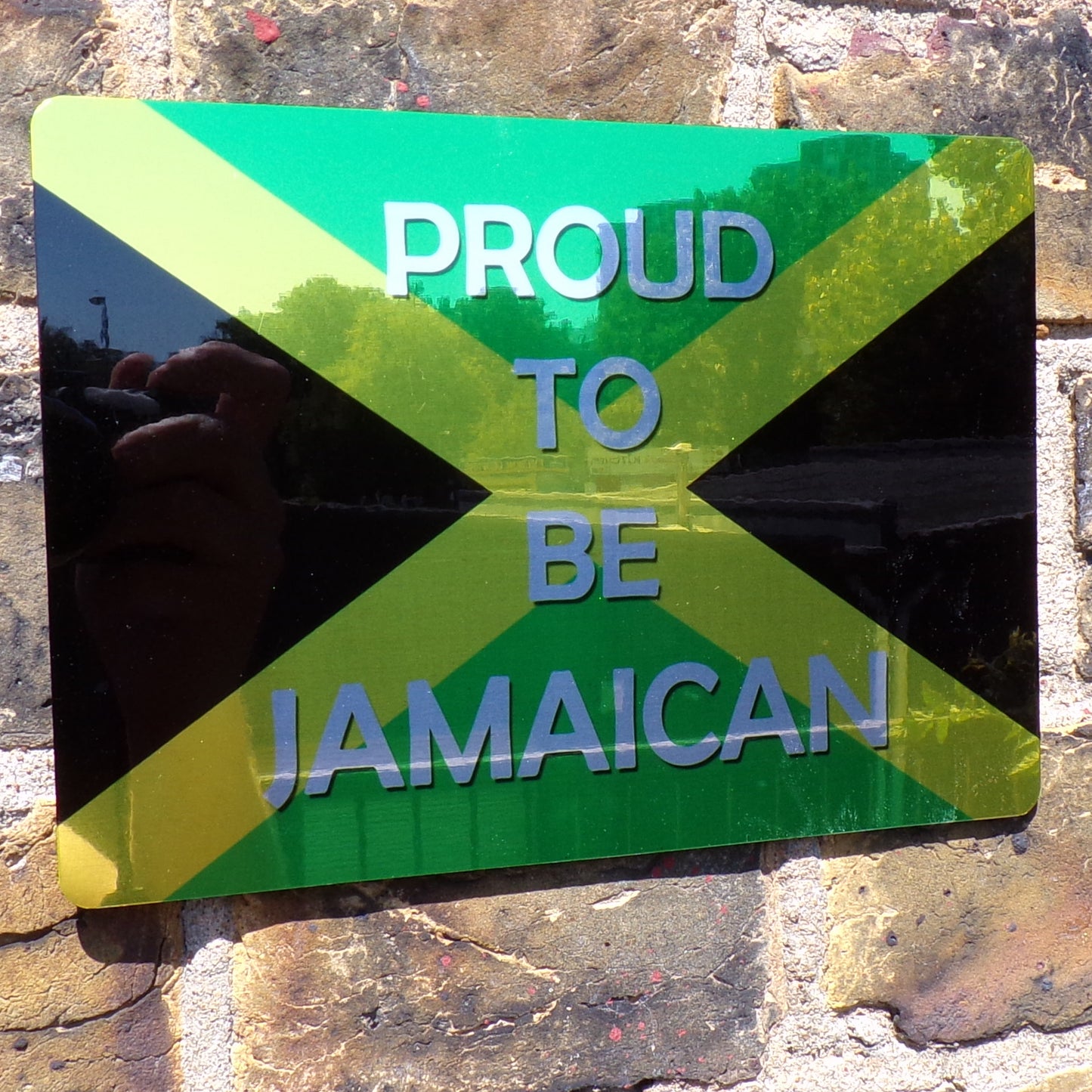 Proud to Be Jamaican Mirror Metal Sign