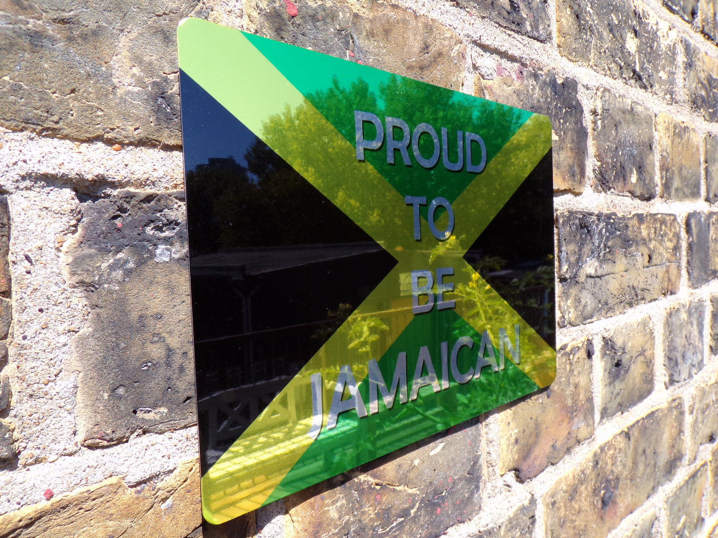 Proud to Be Jamaican Mirror Metal Sign