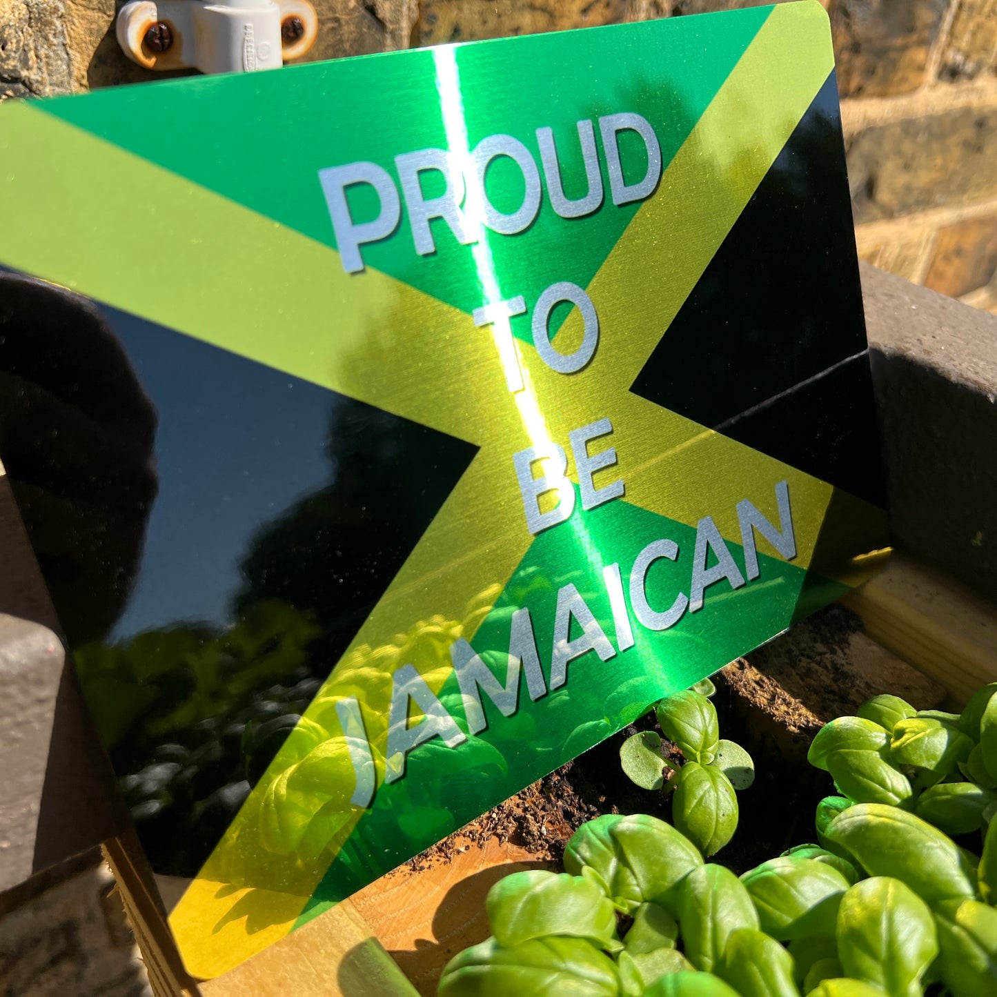 Proud to Be Jamaican Mirror Metal Sign