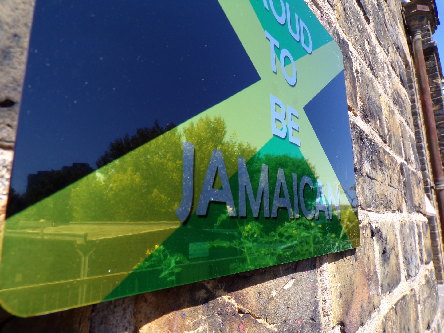 Proud to Be Jamaican Mirror Metal Sign