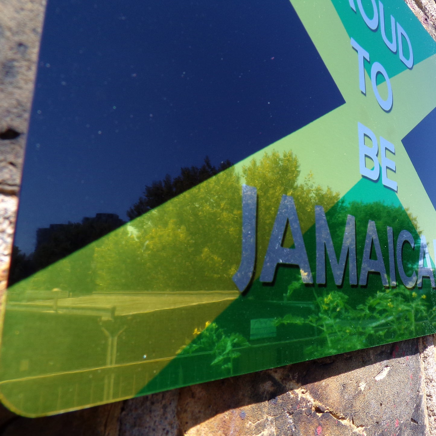 Proud to Be Jamaican Mirror Metal Sign