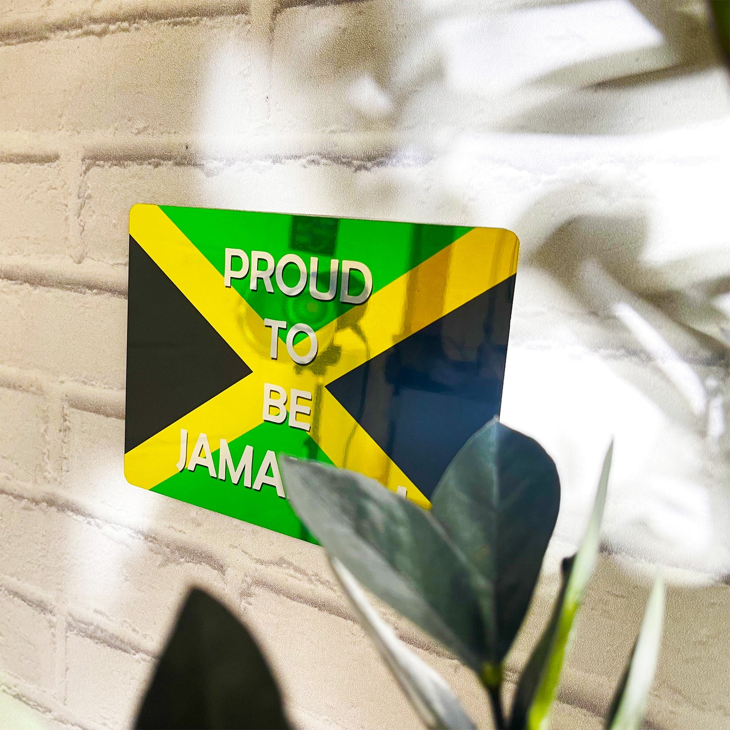 Proud to Be Jamaican Mirror Metal Sign