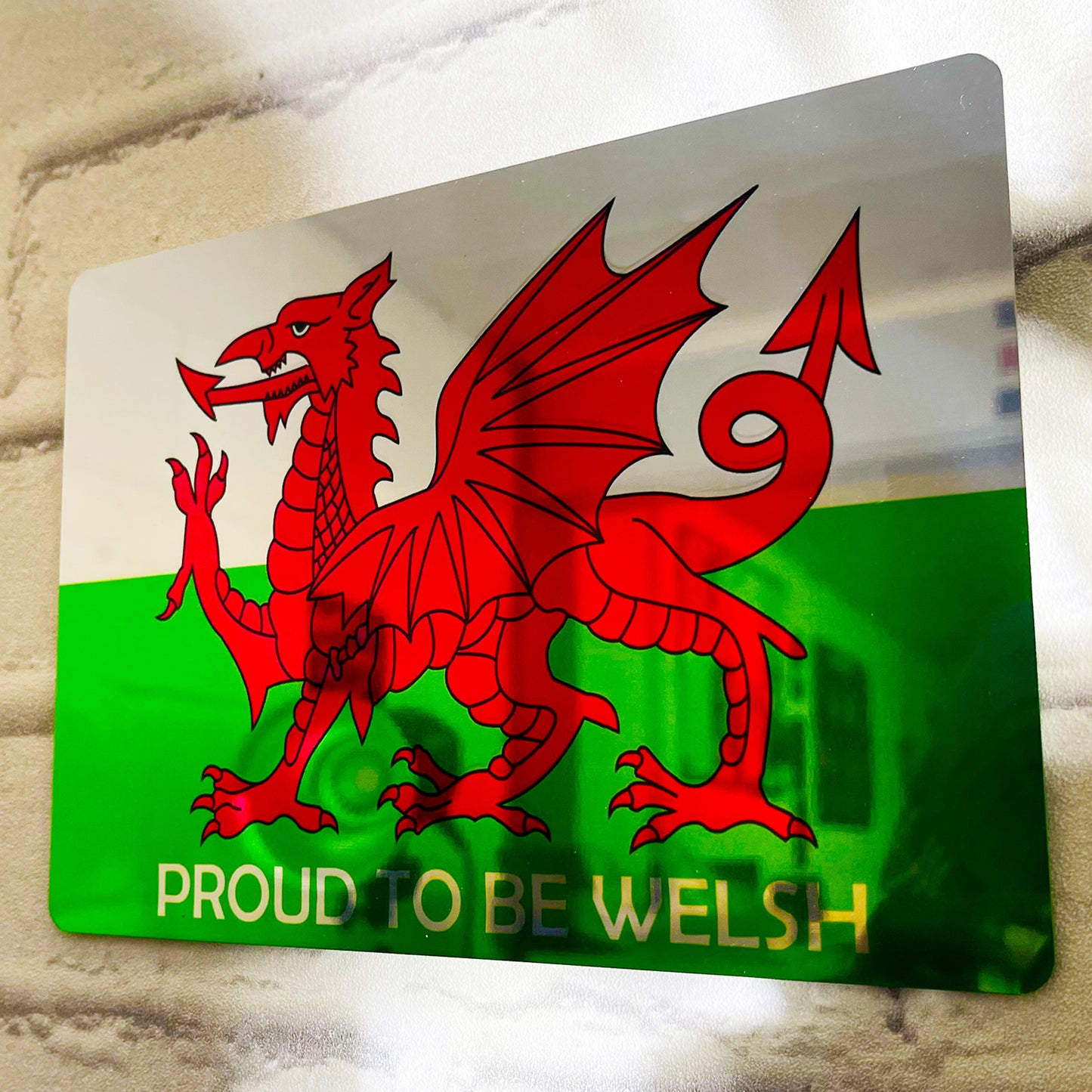 Proud to Be Welsh Mirror Metal Sign