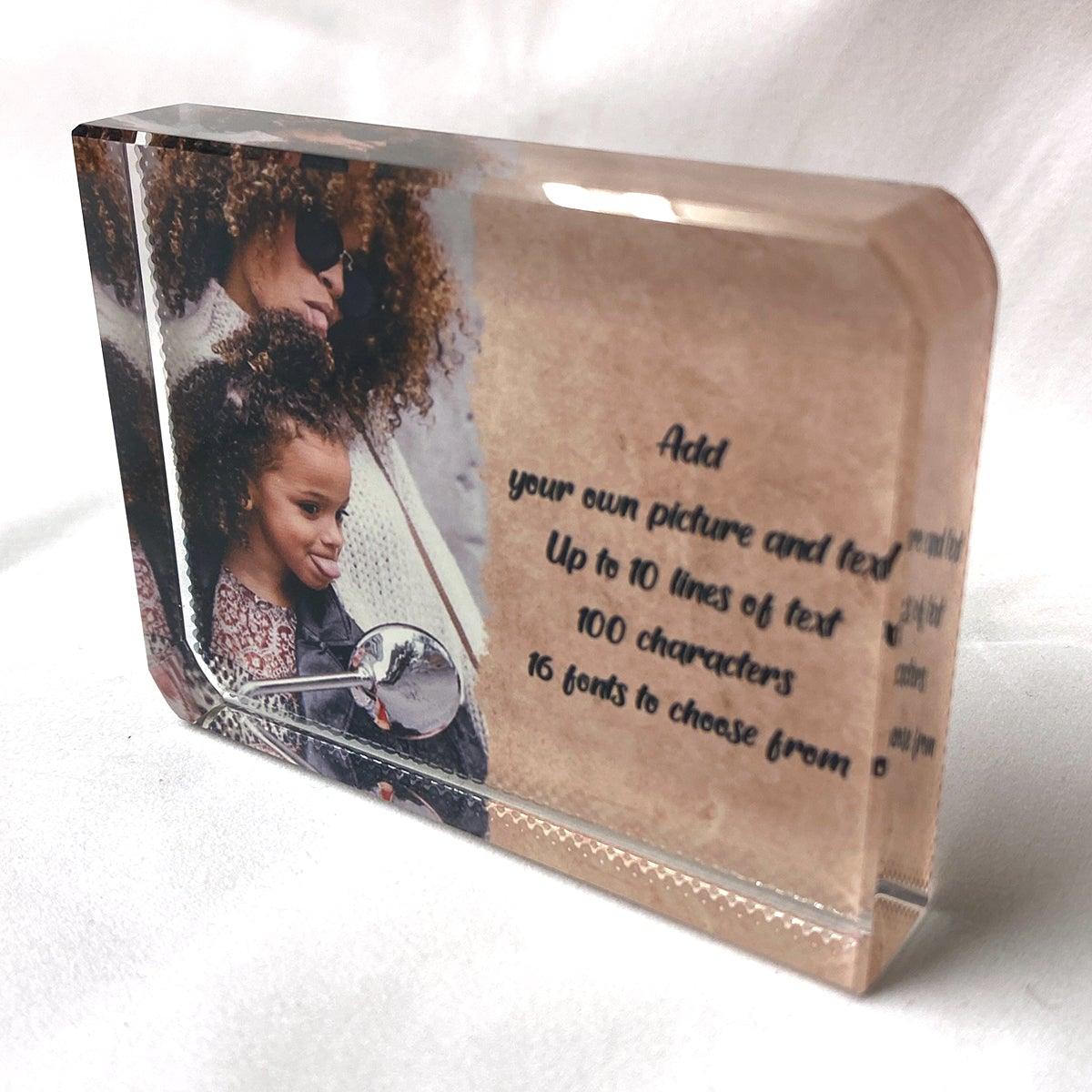 Full Personalised with Your Picture and Text Personalised Printed Crystal Block - shopquality4u