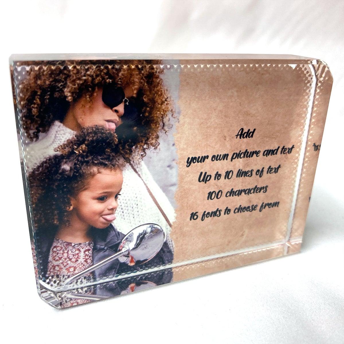 Full Personalised with Your Picture and Text Personalised Printed Crystal Block - shopquality4u