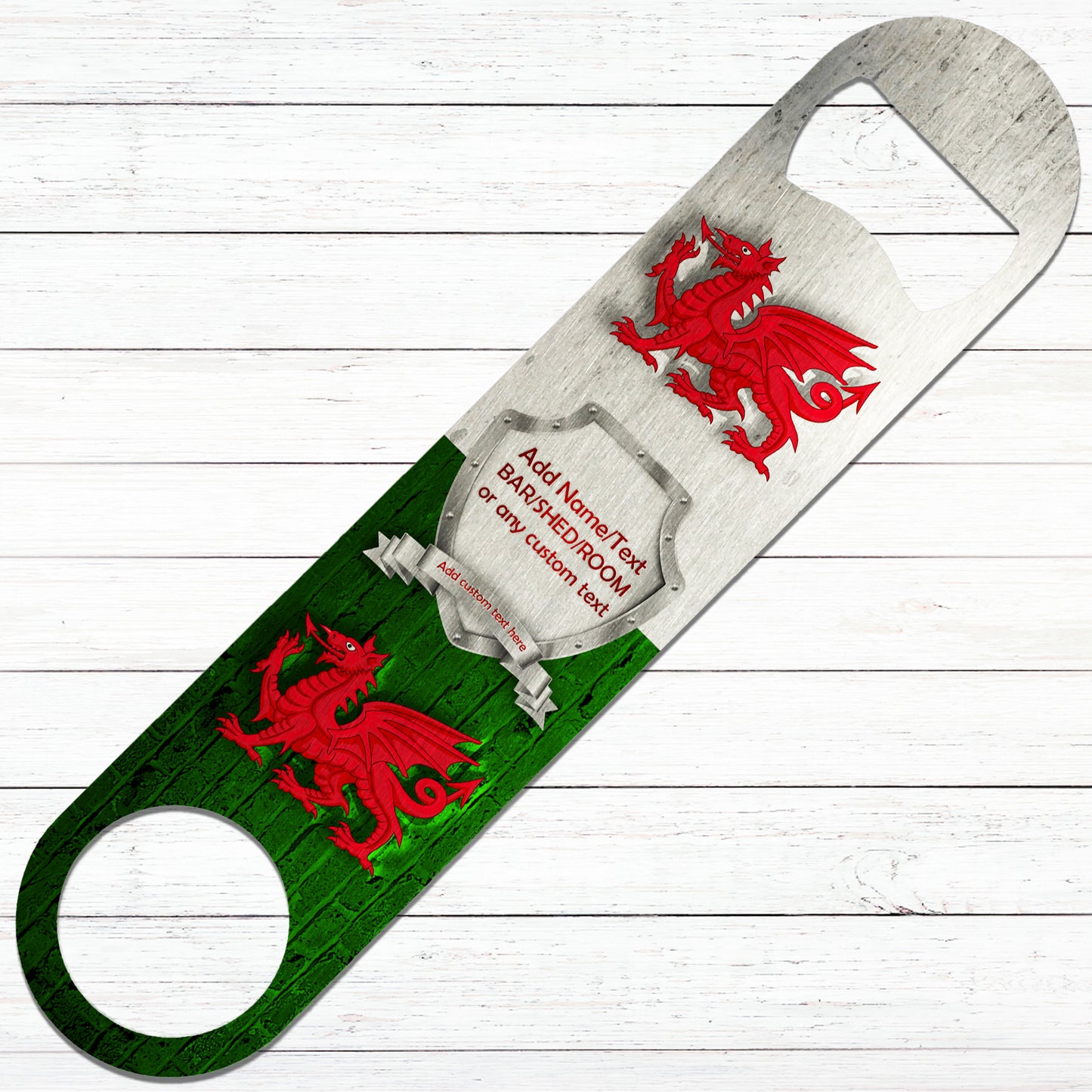 Flaschenöffner mit walisischer Flagge