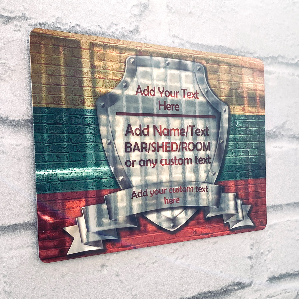 Lithuanian Flag Mirror Finish Sign