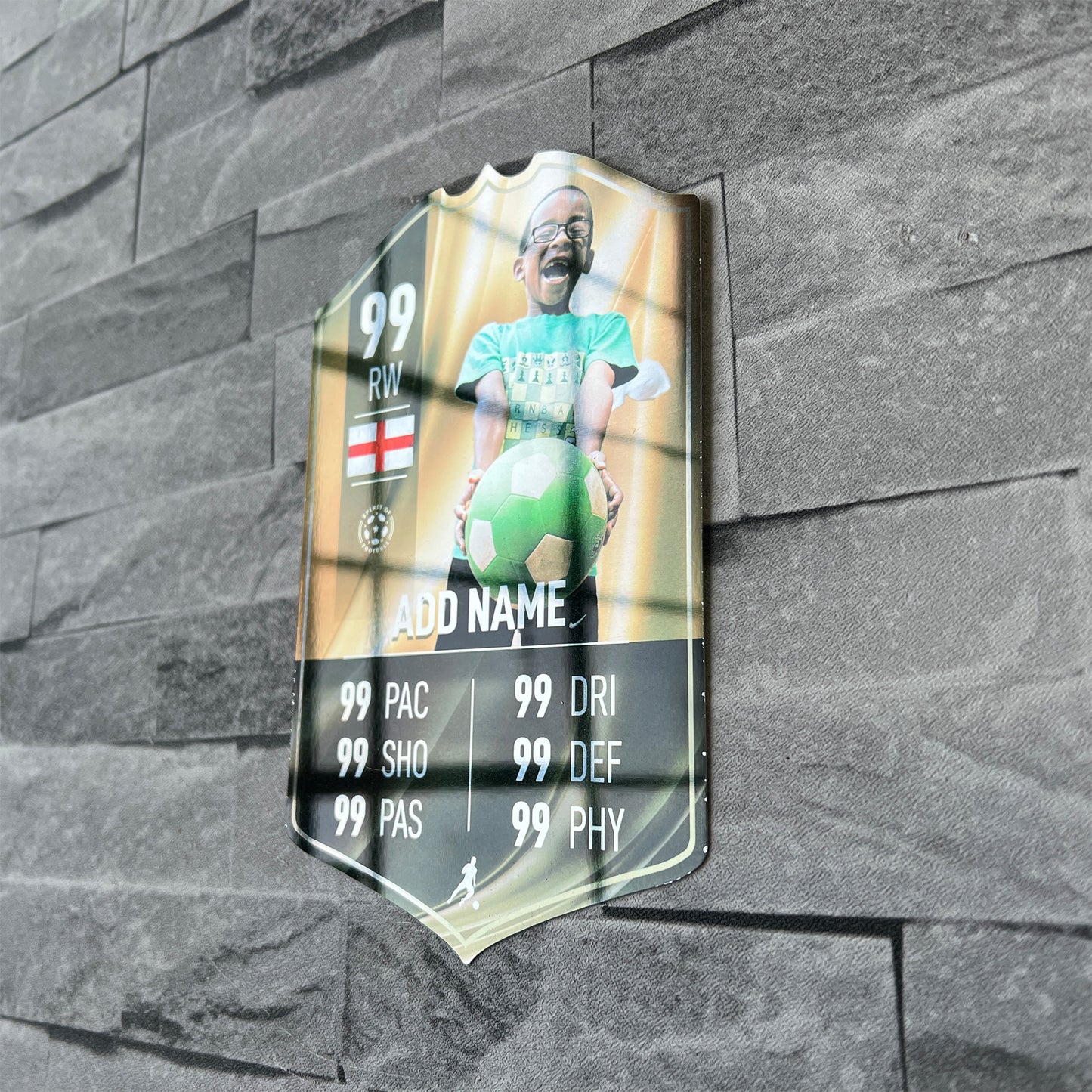 Gold Mirror Background Football Stats Shield