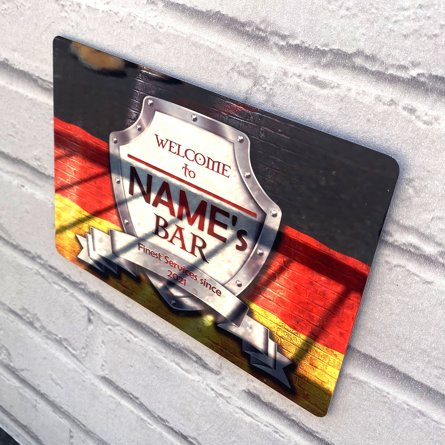 German Flag Mirror Finish Sign